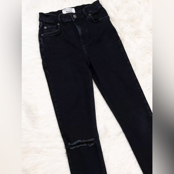 Reformation Faded Black Wash Destroyed Jeans Denim Skinny🌻 - Picture 4 of 10
